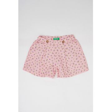 Pantaloni scurti din amestec de in cu imprimeu