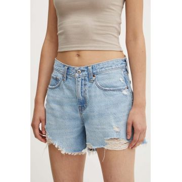Abercrombie & Fitch pantaloni scurti jeans femei, neted, high waist