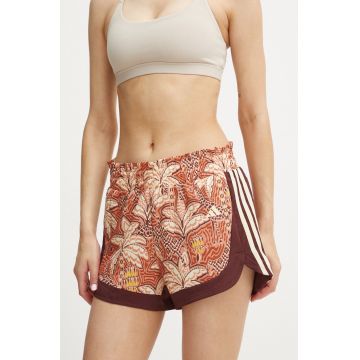 adidas Performance pantaloni scurti x FARM Rio femei, culoarea bej, modelator, high waist, IV9753