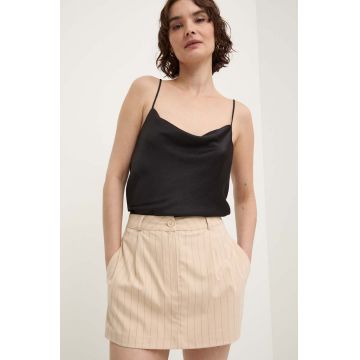 Answear Lab fustă-pantalon culoarea bej, cu imprimeu, high waist
