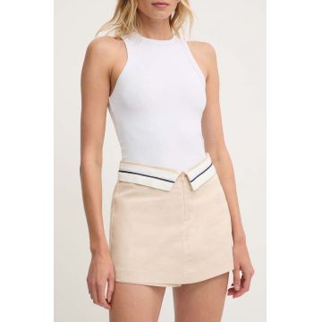Answear Lab fustă-pantalon culoarea bej, uni, high waist