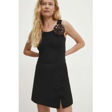 Answear Lab fustă-pantalon culoarea negru, uni, high waist