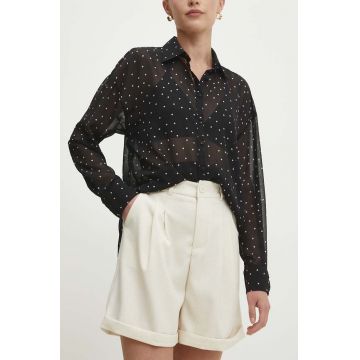 Answear Lab pantaloni scurti femei, culoarea bej, neted, high waist