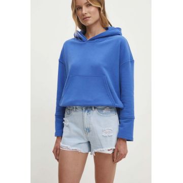 Answear Lab pantaloni scurti jeans femei, neted, high waist