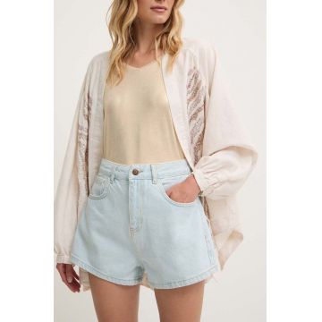 Answear Lab pantaloni scurti jeans femei, neted, high waist