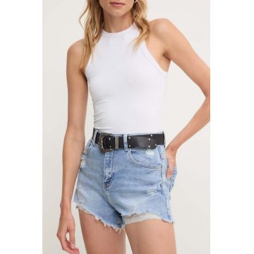 Answear Lab pantaloni scurti jeans femei, neted, high waist