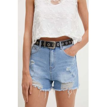 Answear Lab pantaloni scurti jeans femei, neted, high waist
