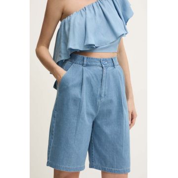 Answear Lab pantaloni scurti jeans femei, neted, high waist