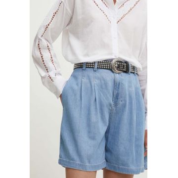Answear Lab pantaloni scurti jeans femei, neted, high waist
