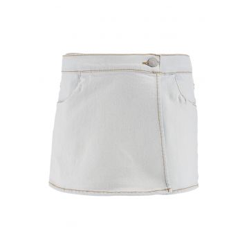 Fusta-pantalon de denim cu buzunare