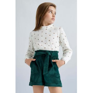 Mayoral pantaloni scurti copii culoarea verde, neted, 7214
