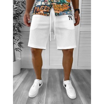 Pantaloni de trening scurti albi L4453 O2-4.2