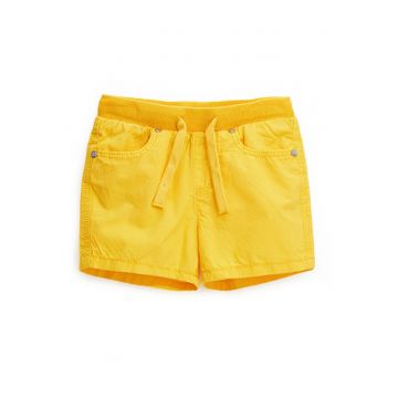 Pantaloni scurti de bumbac cu snur in talie Pantaloni scurti de bumbac cu snur in talie