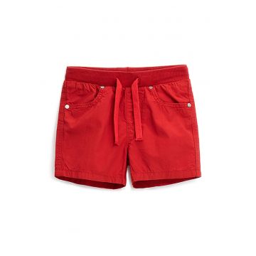 Pantaloni scurti de bumbac cu snur in talie Pantaloni scurti de bumbac cu snur in talie