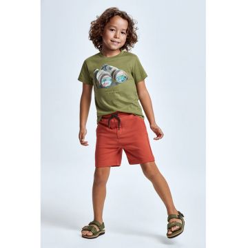 Pantaloni scurti din amestec de bumbac cu snururi