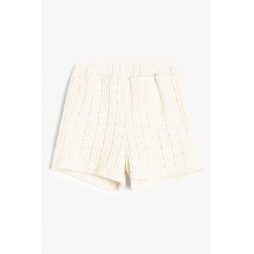 Pantaloni scurti uni din amestec de bumbac