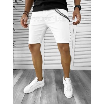 Blugi barbati scurti conici albi cu mic defect DEF764 D4-5.2