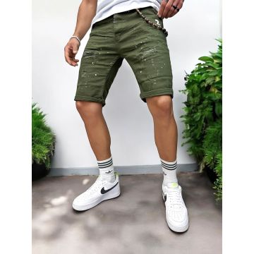 Blugi barbati scurti conici kaki 5716 H6-5
