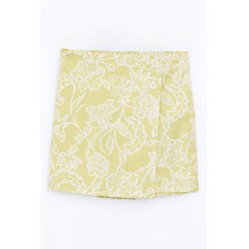 Fusta-pantalon cu model floral