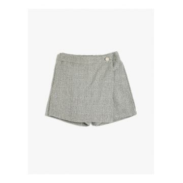 Fusta-pantalon din tuid cu talie elastica