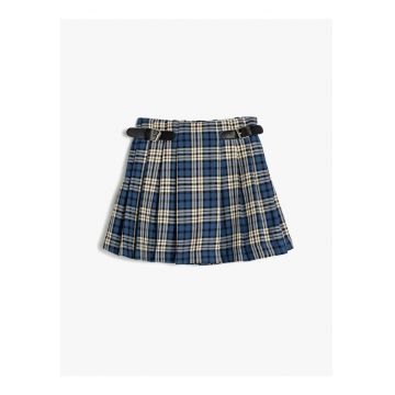Fusta-pantalon plisata cu model in carouri