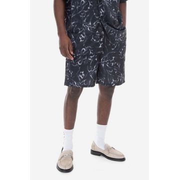 Han Kjøbenhavn pantaloni scurți Chrome Tribal Printed Track Shorts bărbați, culoarea negru M.132503-BLACK Han Kjøbenhavn pantaloni scurți Chrome Tribal Printed Track Shorts bărbați, culoarea negru M.132503-BLACK