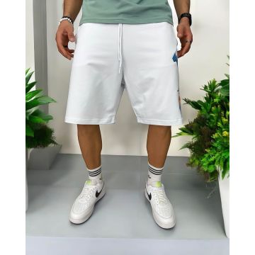 Pantaloni de trening scurti albi  cu imprimeu Y240 O3-2.1