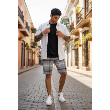 Pantaloni scurti casual  cu imprimeu  13117 14-4.3