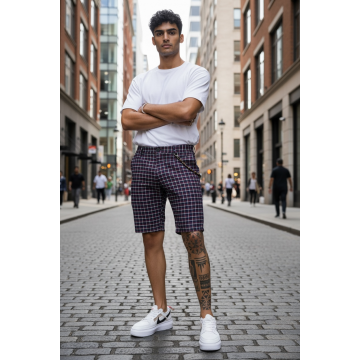 Pantaloni scurti casual  cu imprimeu  13135