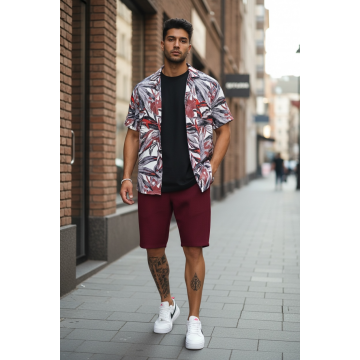 Pantaloni scurti casual  grena 13057 D3-2.2