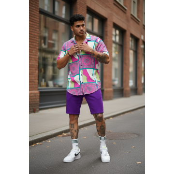 Pantaloni scurti casual  mov 13058 O4-3.2