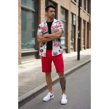 Pantaloni scurti casual  rosii 13058 119-2