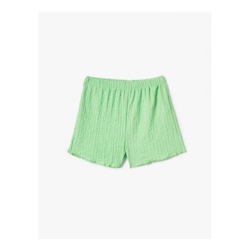 Pantaloni scurti cu talie elastica si aspect texturat