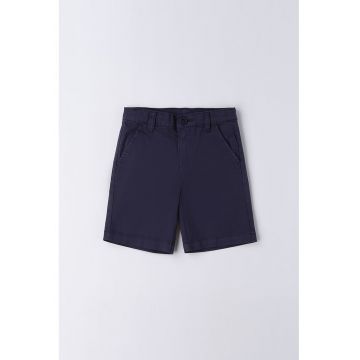 Pantaloni scurti din amestec de bumbac cu model uni