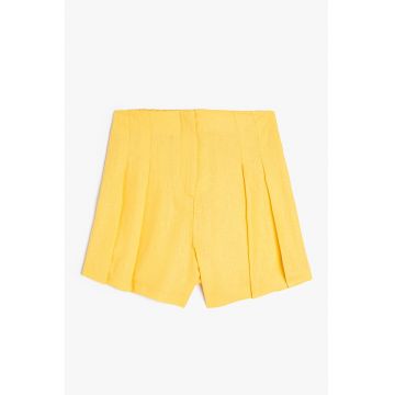 Pantaloni scurti din amestec de in cu talie elastica
