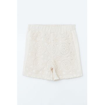 Pantaloni scurti din bumbac cu talie medie