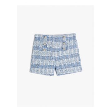 Pantaloni scurti din tuid cu nasturi decorativi