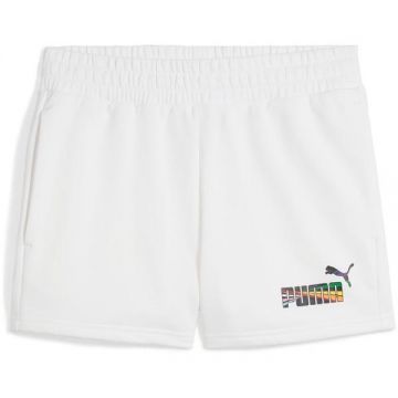 Pantaloni scurti femei Puma Love United Mid-rise Shorts 4 68500302, XL, Alb