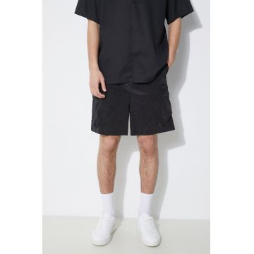 Rains pantaloni scurti Kano Shorts culoarea negru, neted, 19210.01