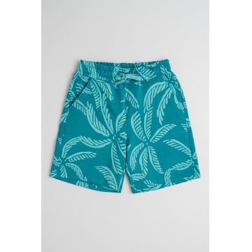 Bermude din bumbac cu imprimeu tropical