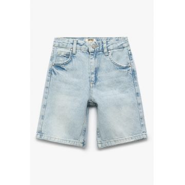 Bermude din denim cu aspect decolorat