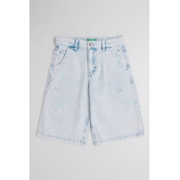 Bermude din denim cu talie inalta