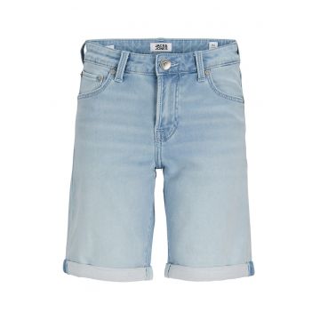 Bermude din denim cu terminatii rasucite