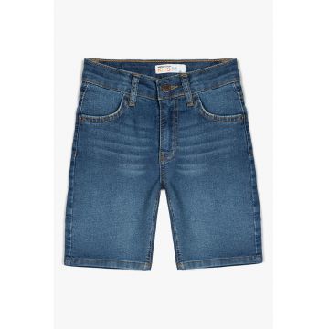 Blugi din denim cu aspect decolorat