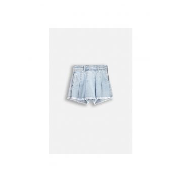 Fusta-pantalon din denim cu talie ajustabila
