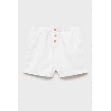 Pantaloni din amestec de in cu talie medie