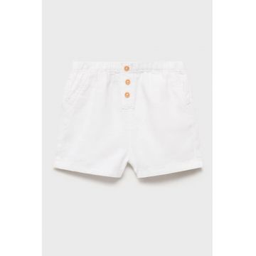 Pantaloni din amestec de in cu talie medie