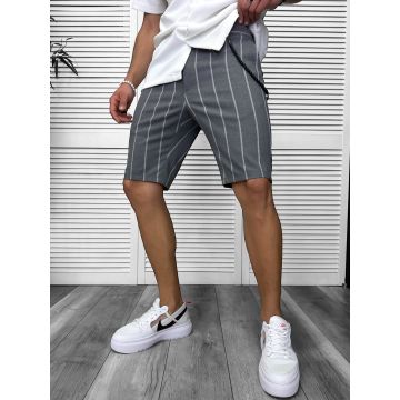 Pantaloni scurti casual  gri cu dungi 13165  D6-4.2
