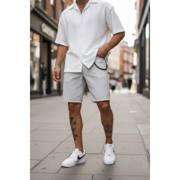 Pantaloni scurti casual gri deschis 13058