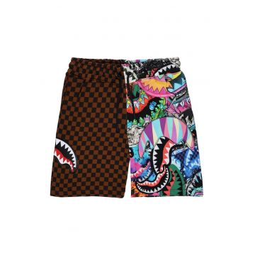 Pantaloni scurti cu banda elastica in talie si model
